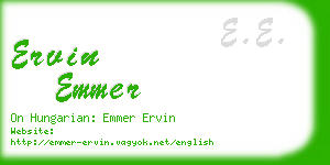 ervin emmer business card